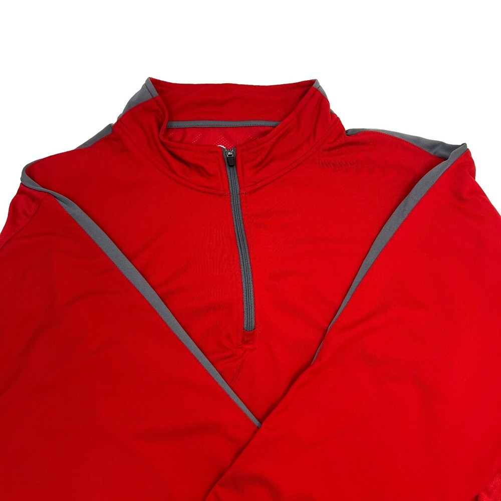 Holloway Golf Pullover 1/4 Zip Red Long Sleeve Men's Adult Size XL